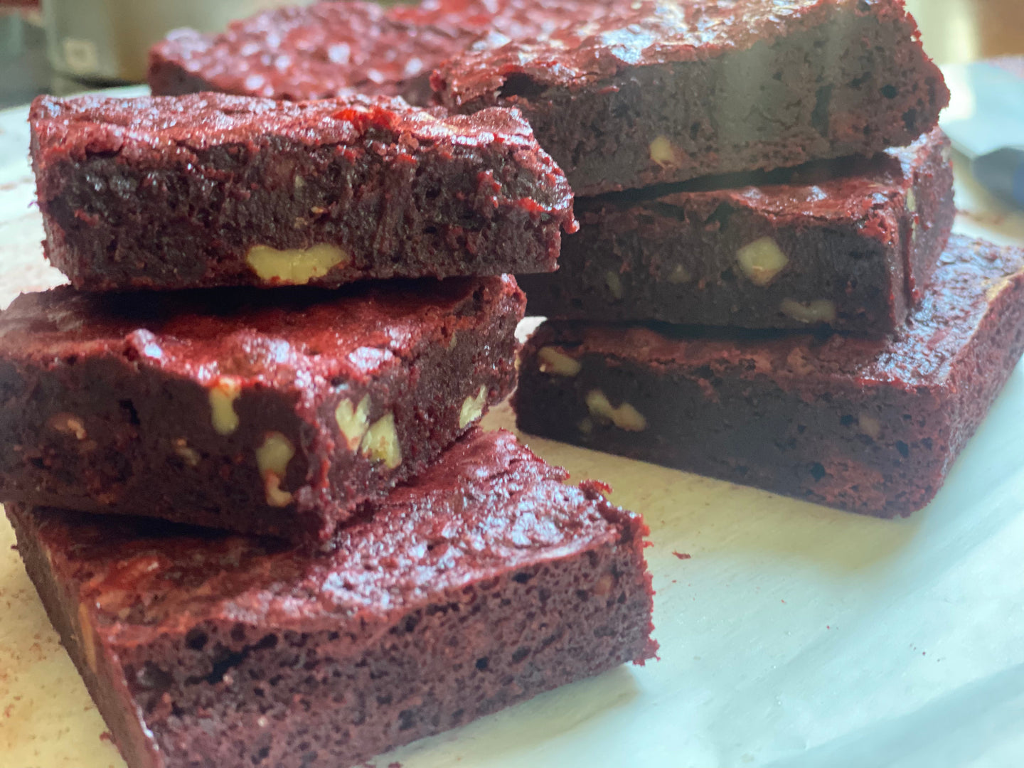 Red Velvet Brownies w/frosting on the side - 1 dozen